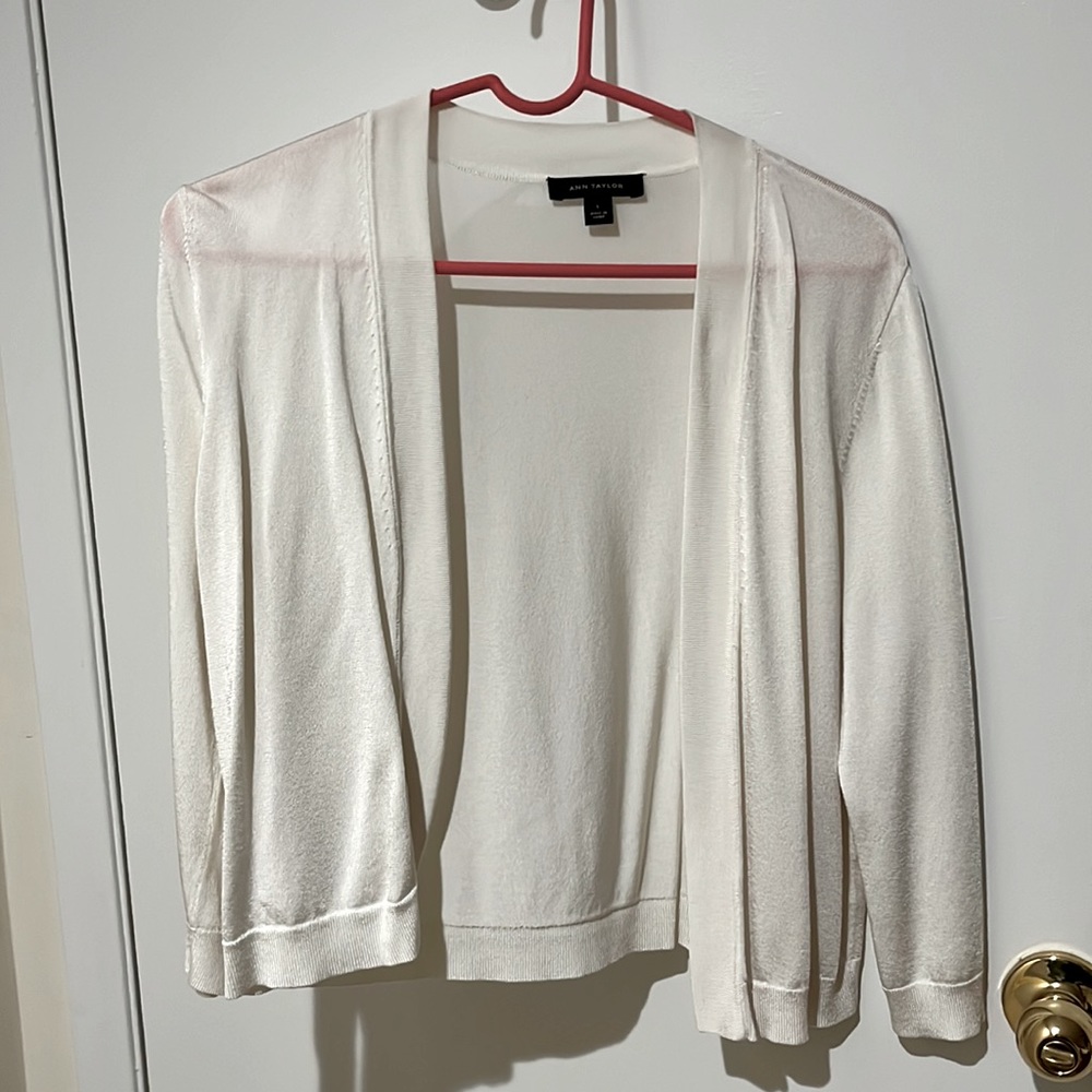 Ann Taylor white cardigan